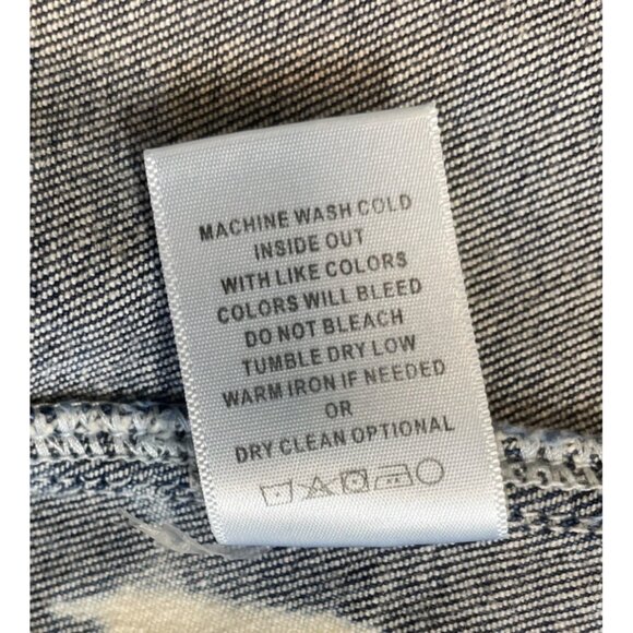 Vervet Flying Monkey Womens Size M Cropped Denim Jean Jacket Dyed Bleach Wash - Picture 11 of 11